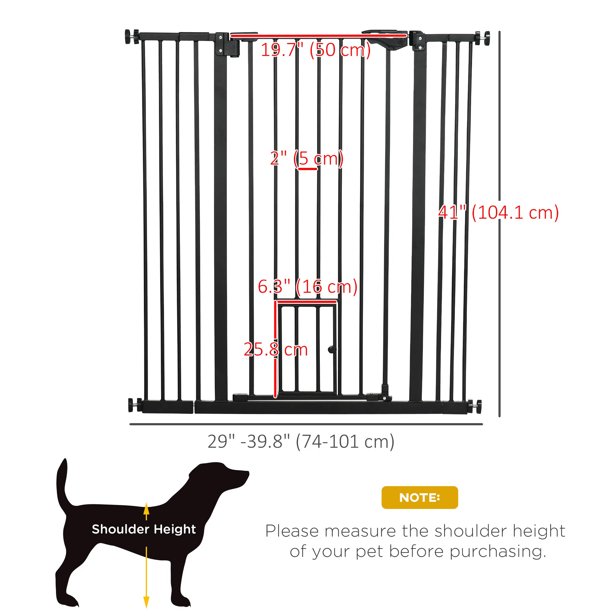 41" Easy Open Indoor Dog Gates for Doorways, House, Stair - Black — image 4