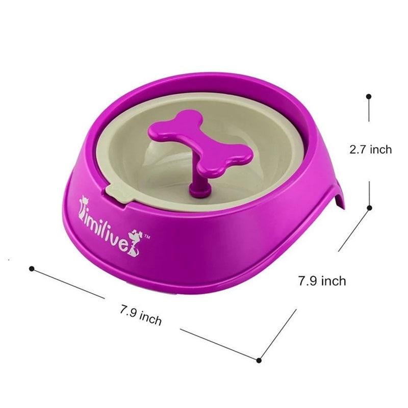 Rotary Anti Choke Pet Feeder dog Slow Eating Drink Bowl Bone Shaped Prevent Gluttony Obesity Anti-skid Pet Supply sport dish — image 4