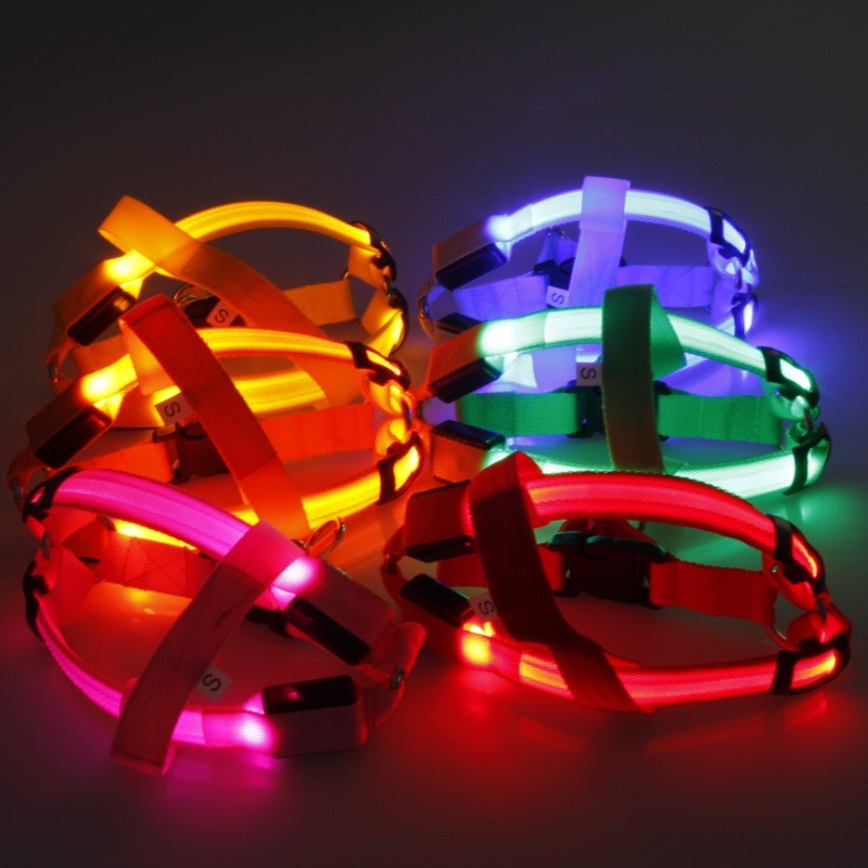 Nylon Pet Safety LED Harness Dog Product Flashing Light Harness Dog Harness Leash Rope Belt — image 4