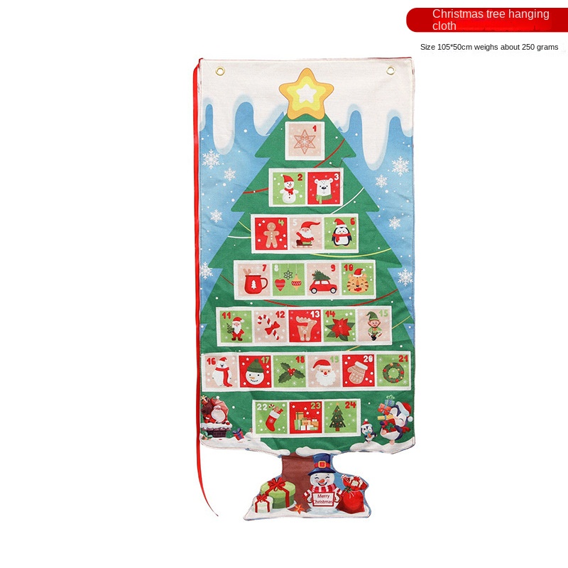Christmas Printed Santa Claus Reindeer Decorative Hanging Cloth Window Display Scene Decoration — image 9