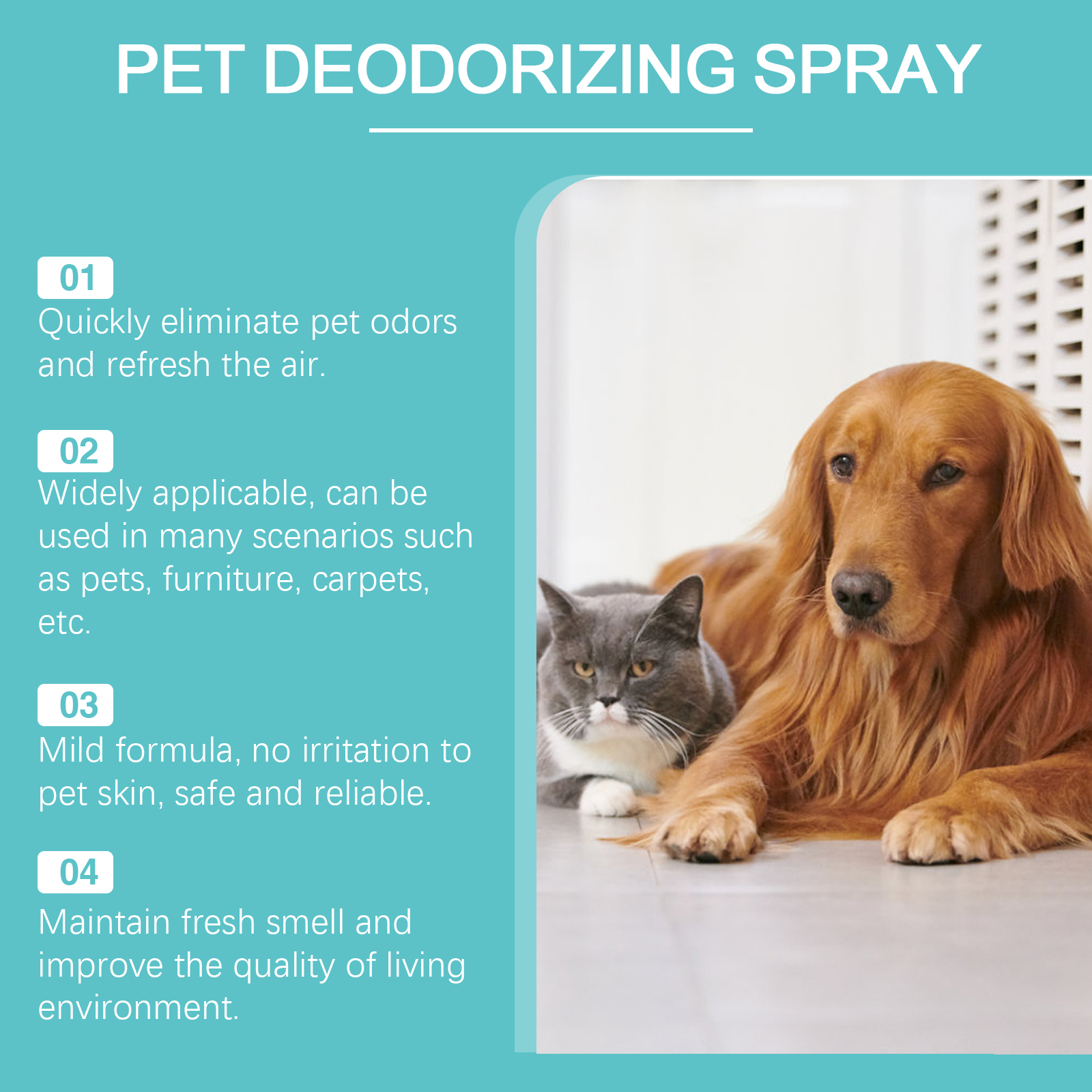 Spray de Odor para Mascotas, Eliminador de Olor para Perros y Gatos, Instantáneamente Elimina Malos Olores para Camas de Mascotas, Alfombras y Superficies del Hogar, 120ML — imagen 7