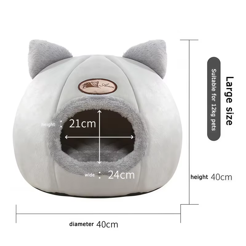 Lovely Cat Pet Dog Cat Beds Nest Deep Sleep Pets Tent Soft Comfortable Semi-enclosed Cat Nest Kennel Autumn Winter Pet Supplies — image 6