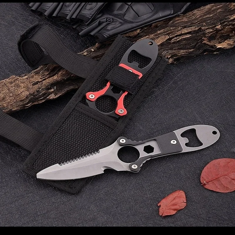 Stainless Steel Multifunctional Outdoor Camping Knife Diver Survival Fishing Utility Tool Rope Cutter Dive Equipment — image 1