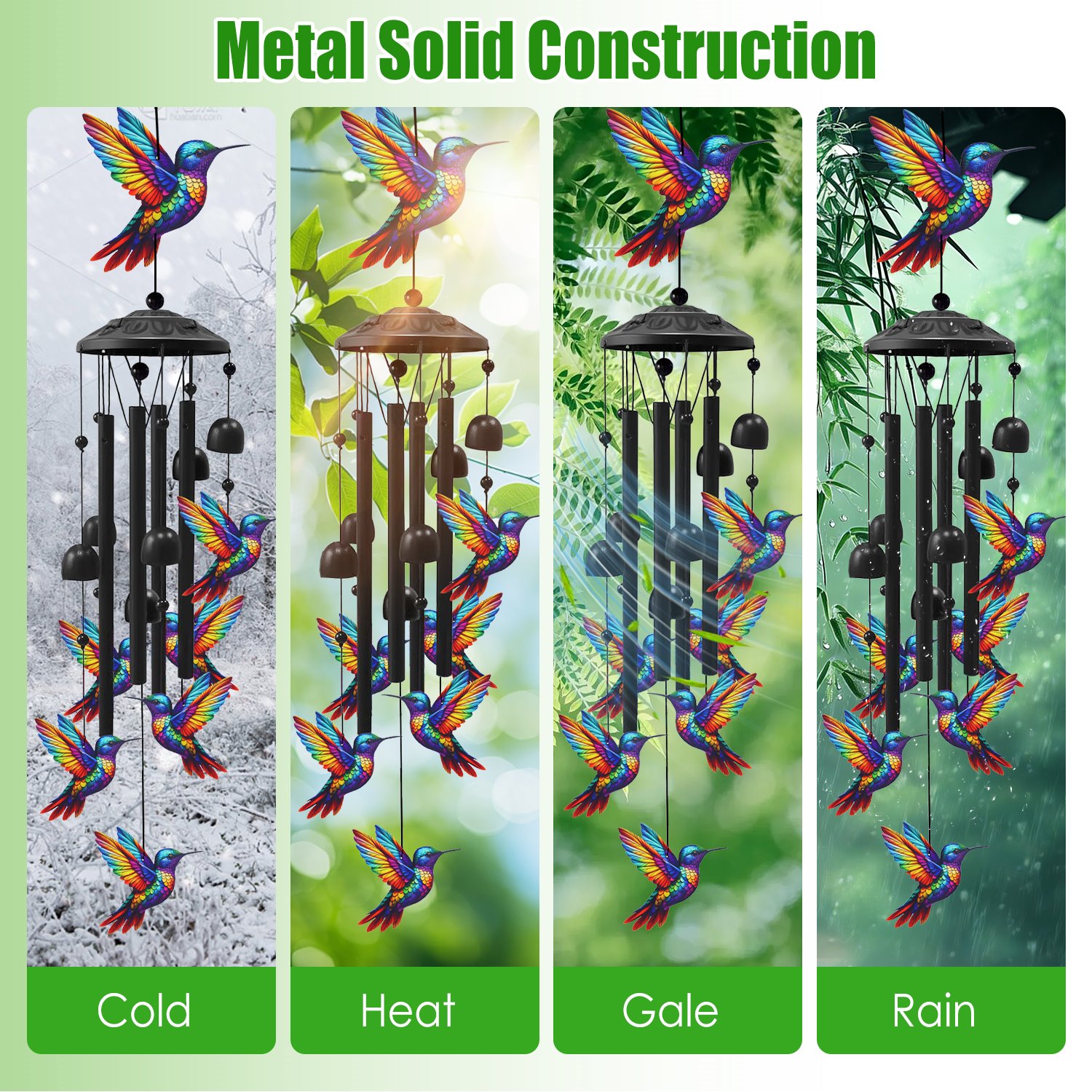 Butterfly Wind Chimes For Outside Metal Wind Chimes With Aluminum Tubes Deep Soothing Sound Decor For Garden Yard Home Patio Gift For Women Men — image 1