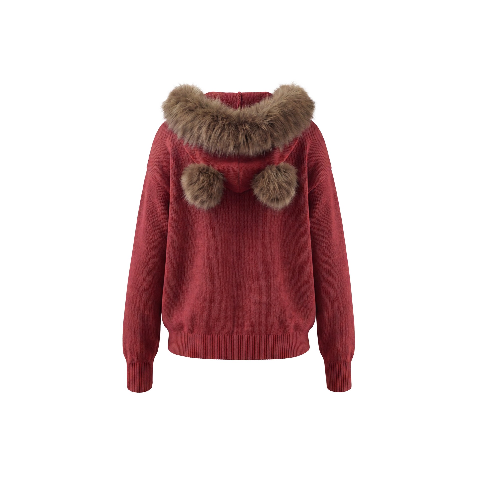 Little bear ear fur collar sweater — image 3
