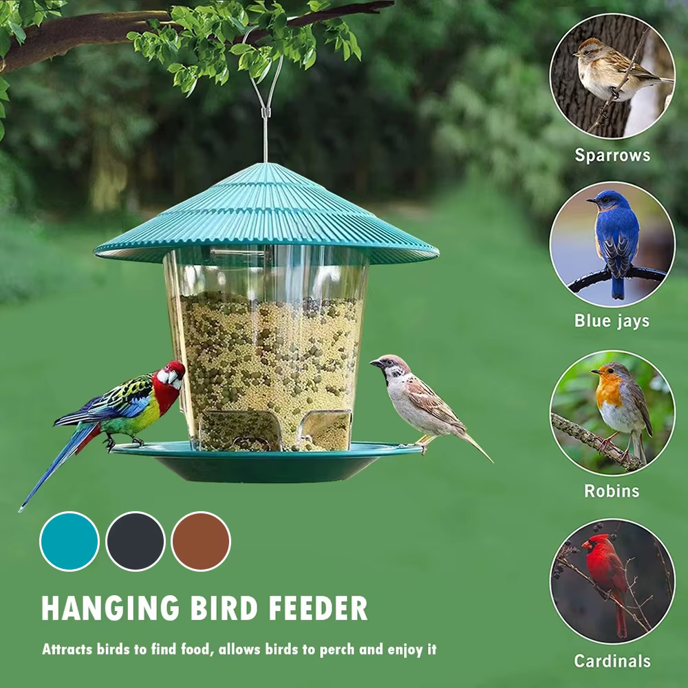 Bird Feeder Automatic Foot Feeding Tool Outdoor Bird Feeder Hanging Nut Feeding Multiple Hole Dispenser Holder Food Container — image 2