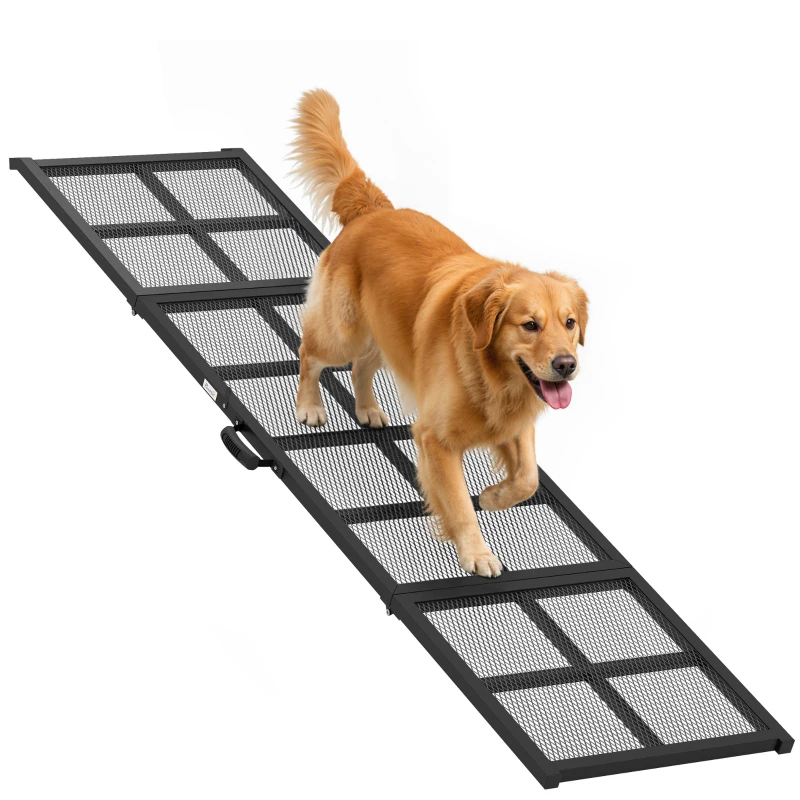 PawHut Dog Car Ramp, Extra Long And Wide, Non-Slip Surface, Folding Portable Pet Ramp For Large, Small & Senior Dogs — imagen 4