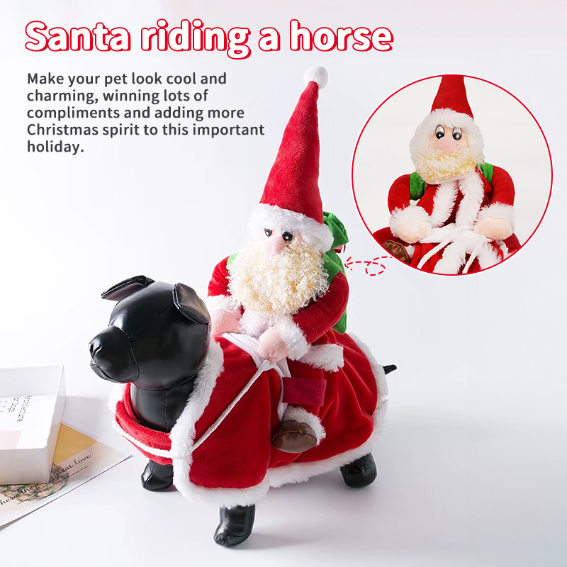 Disfraz de Navidad Divertido para Perros - Santa en un Vestido para Pequeños y Grandes Canes | Regalo de Fiestas y Año Nuevo — imagen 7