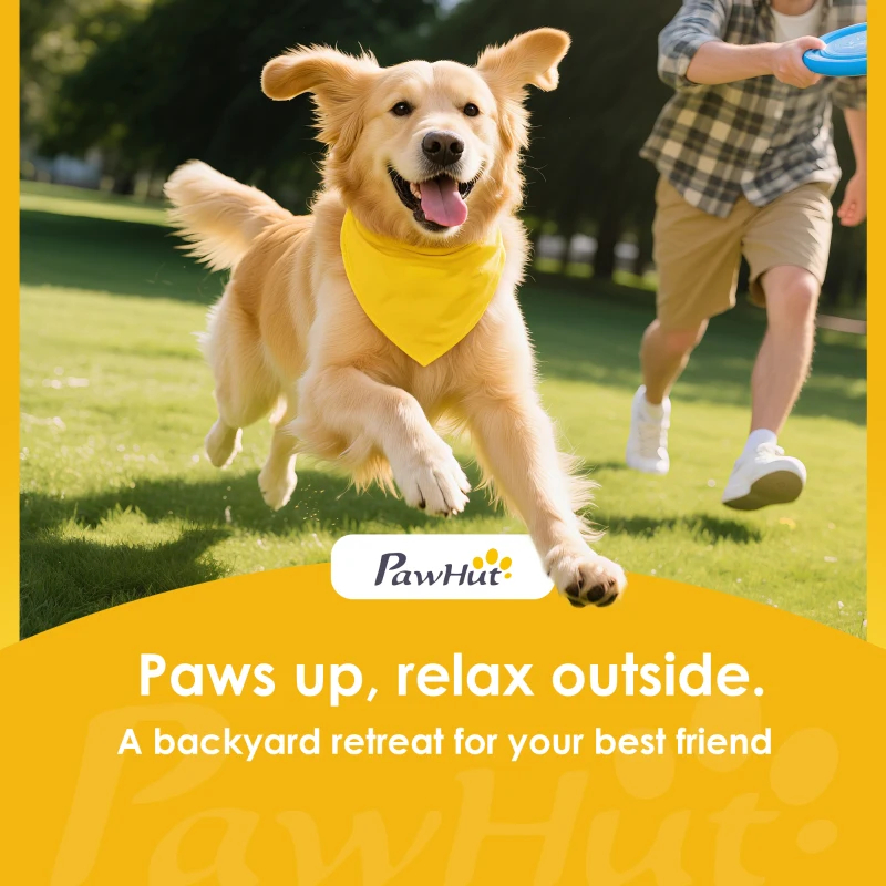 Caseta para Perros de Exterior 9.8' X 9.8' X 6', Corral Exterior con Comederos Giratorios 360°, Funda Impermeable y Resistente a los Rayos UV, Paquetes Múltiples — imagen 11