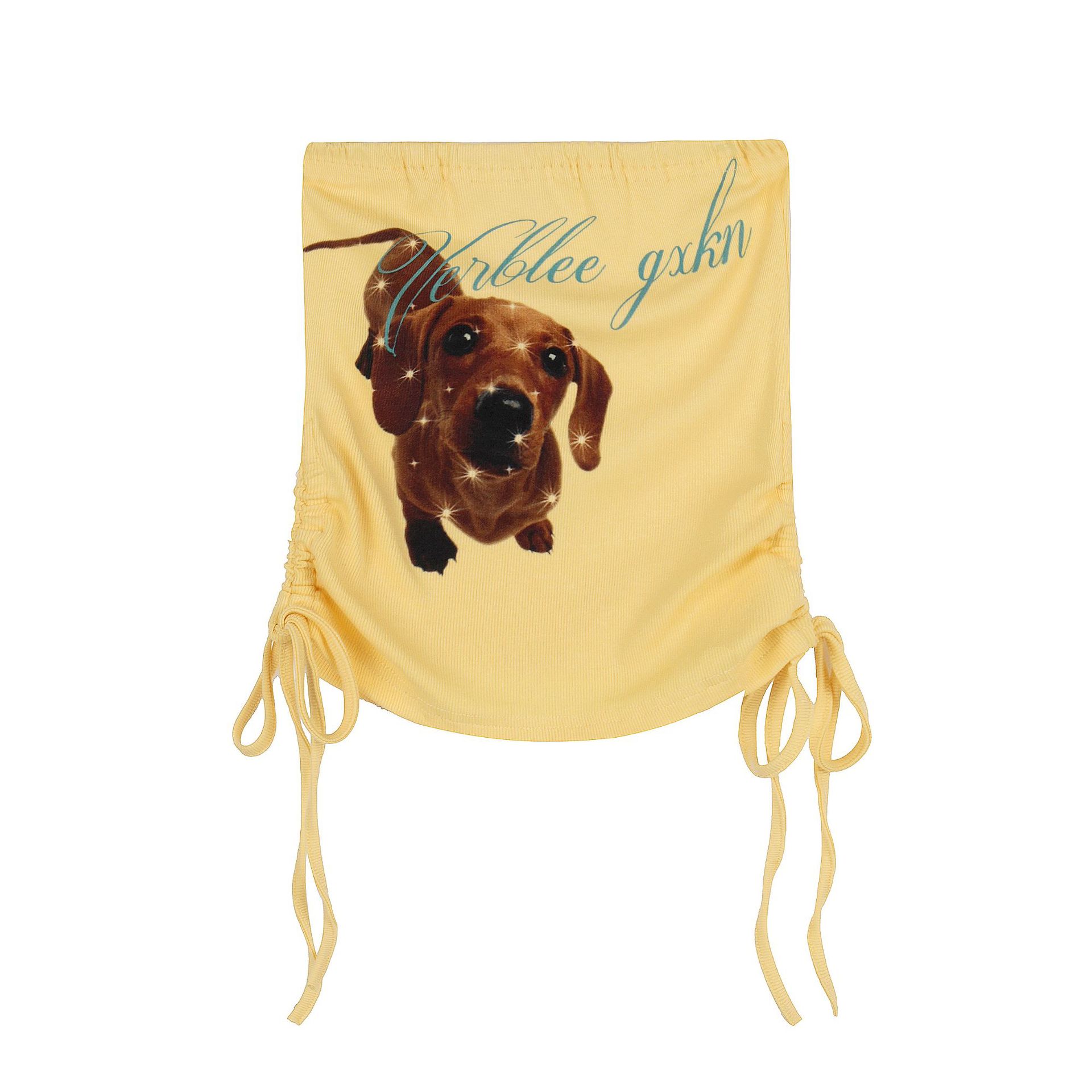 Top sin Cuellos con Diseño de Perro Salchicha, Detalle de Cordón — imagen 1