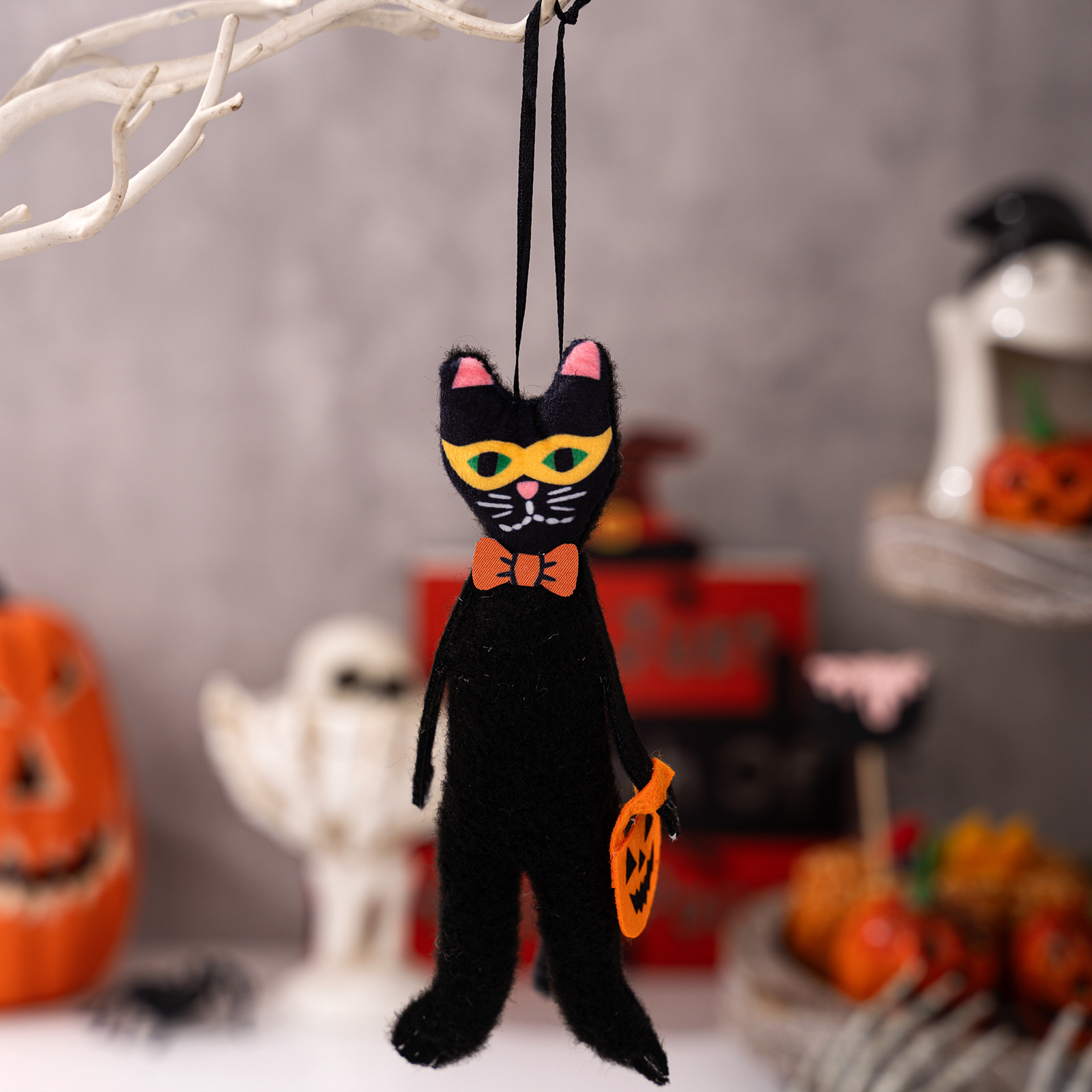 HaoBei Halloween Decorative Hanging Ornaments Pumpkin Black Cat Ghost Skull Festival Home Party Small Hangings — image 9