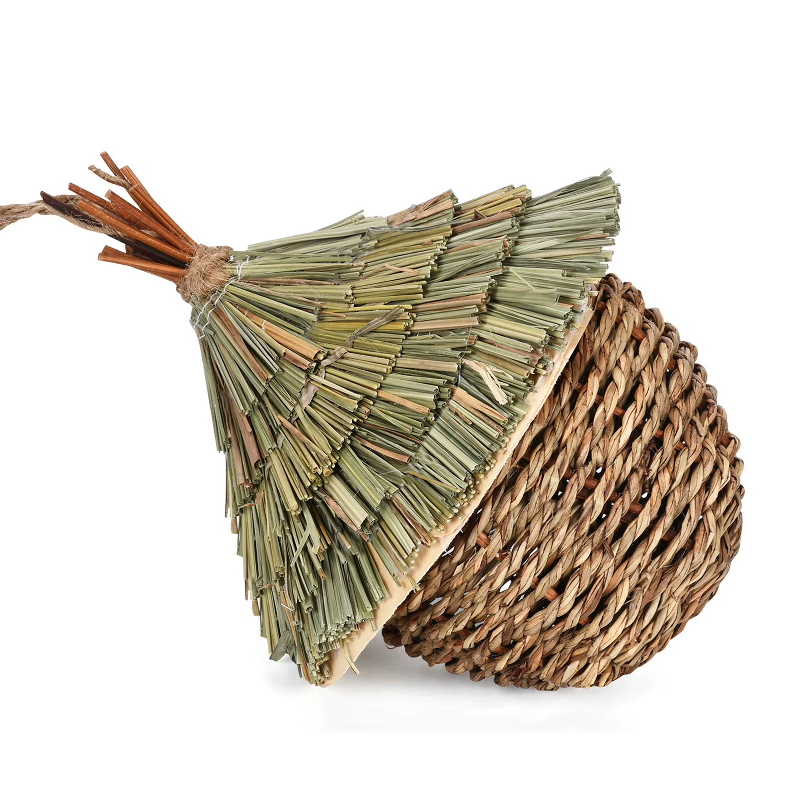 Birds Nest Bird Cage Natural Grass Egg Cage Bird House Outdoor Decorative Weaved Hanging Parrot Nest Houses Pet Bedroom — image 6