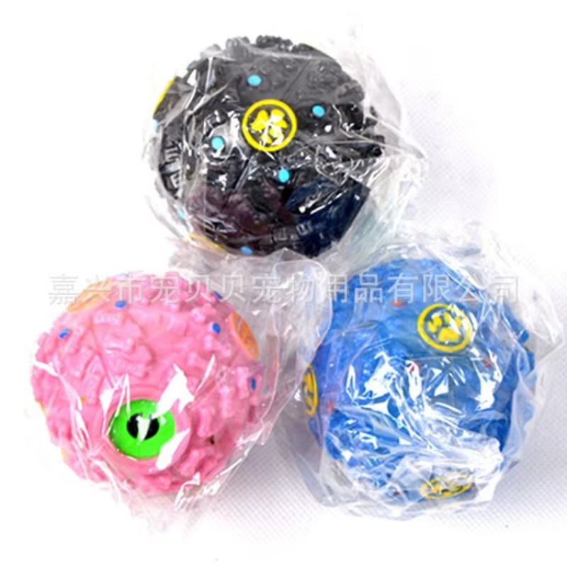 Pelota de comida sin fugas, juguete sonoro colorido con ruido de goma, resistente a mordiscos, juguete de sonido que se mueve — imagen 4