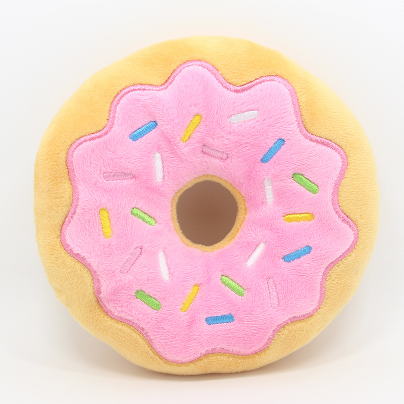 New Donut Pet Plush Toy 15cm Donut Christmas Series Dog Sound Toy — image 9