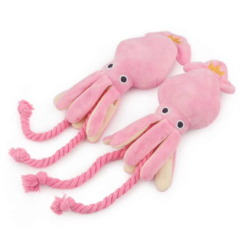Juguete de Pulpo Cómico para Perros Pequeños con Sonido y Látigo en Rosa para Gatos — imagen 3