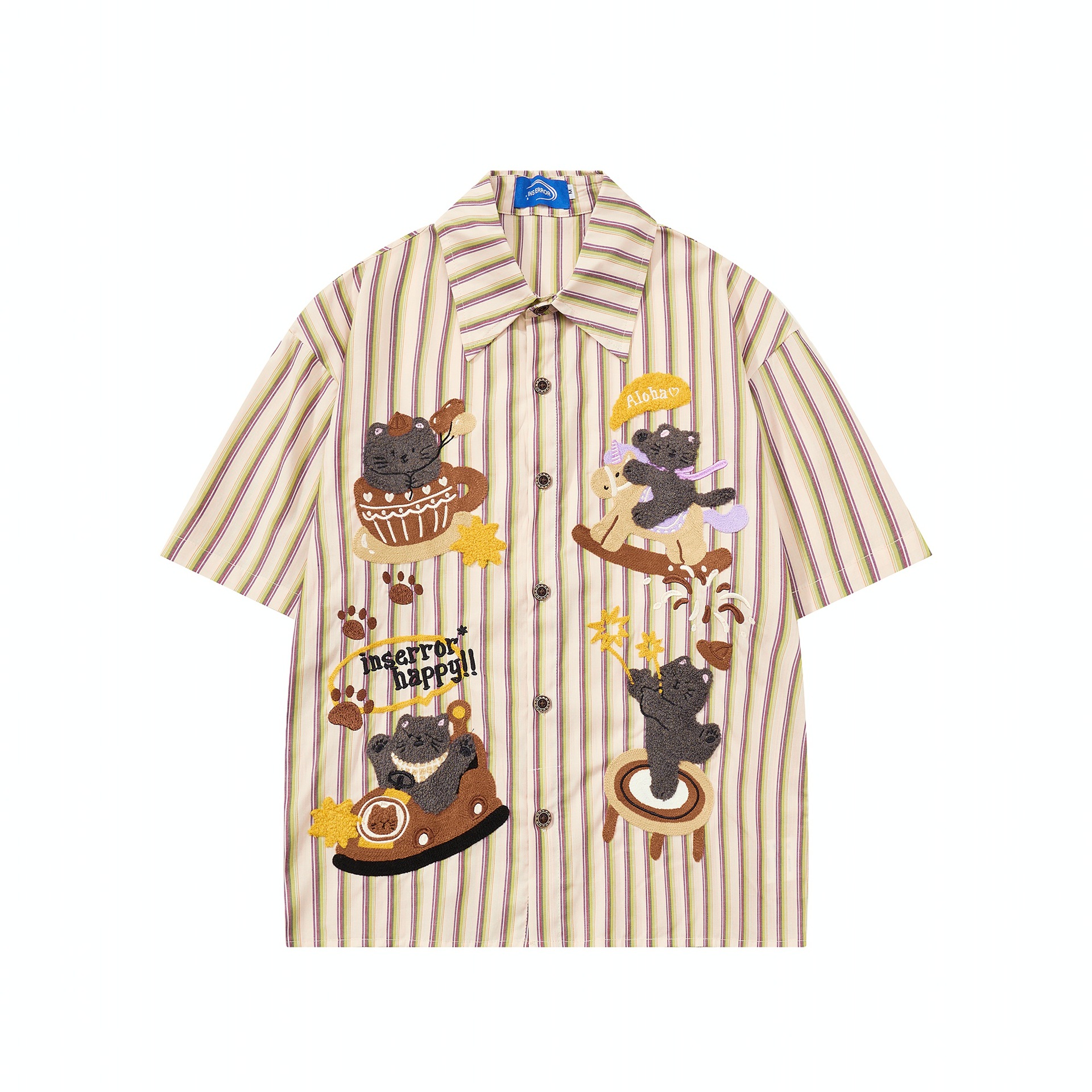Towel Embroidered Cat Short Sleeve — image 1