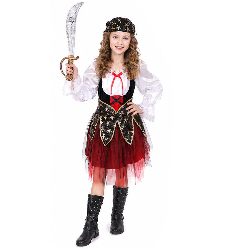 Disfraz de Pirata Caribeño para Niñas: Vestido de Capitán Jack Sparrow para Halloween — imagen 1