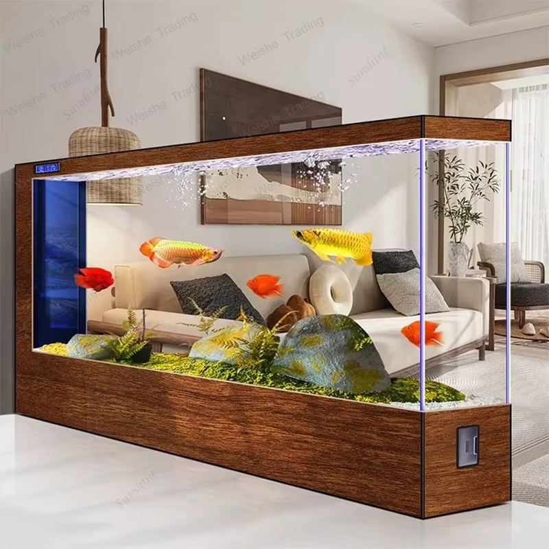 Tanque de Acuario Gigante para Piso de Gran Tamaño con Vidrio Ultra Transparente como Divisor de Habitación para Salón — imagen 2