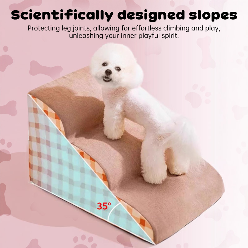 Escalera/Rampa para Mascotas de 2/3/4 Escalones: Espuma Viscoelástica Antideslizante y Lavable, Desmontable, Multiusos para Perros y Gatos — imagen 16