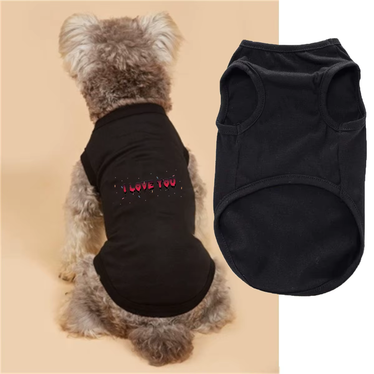 Creative letter I Love You print pet vest, soft and comfortable pet sleeveless T-shirt — image 5