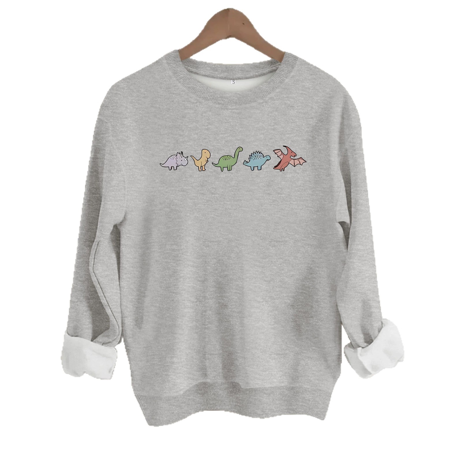 Dinosaur printed fleece hoodie for women — image 2