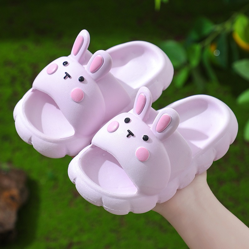 Children slippers home soft bottom non slip indoor and outdoor cute three dimensional cartoon rabbit sandals and slippers — image 5