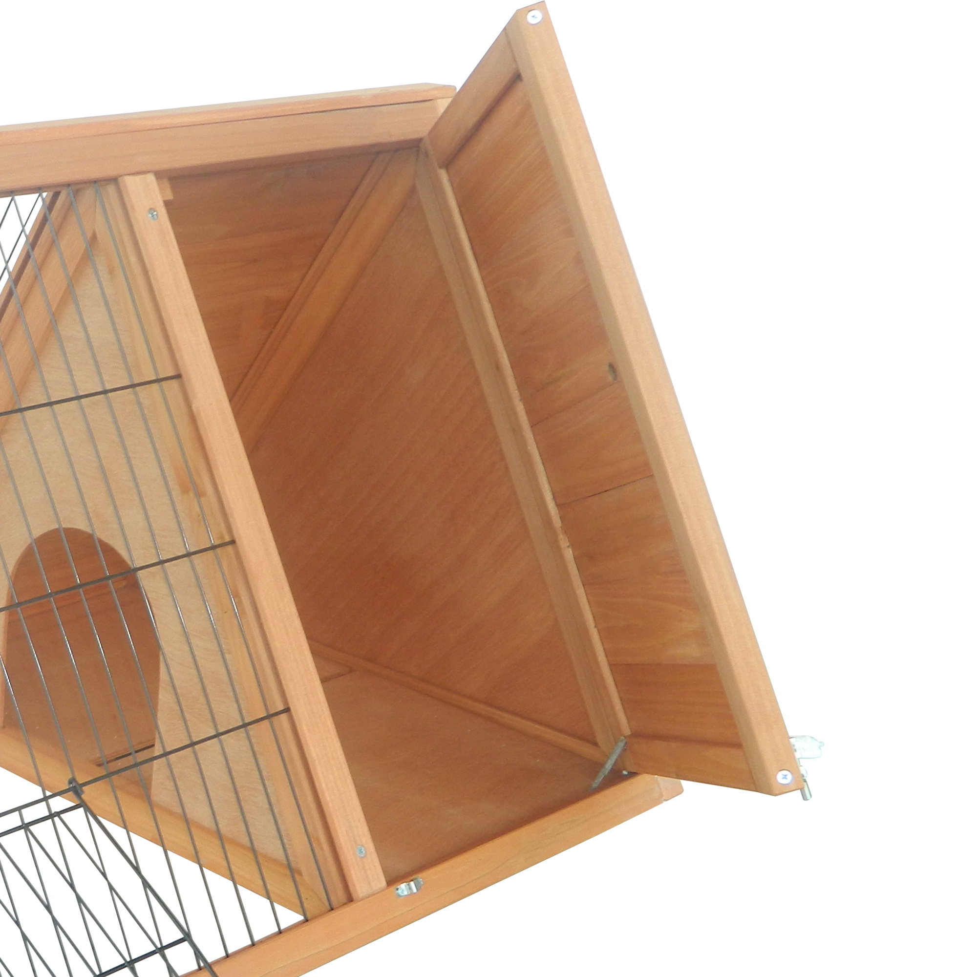 Rabbit Hutch Outdoor, Wooden Chicken Coop with Run, Outdoor Small Animal Cage for Rabbit, Small Duck and Chicken, Brown — imagen 8