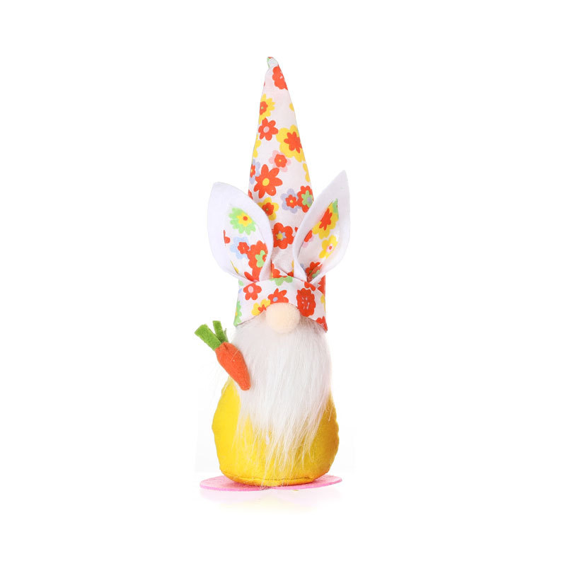 Nuevos decorados de Pascua muñeco de conejo con cara de nabo y enano sin rostro para decoración de ventana — imagen 6