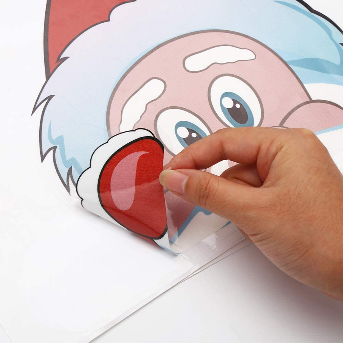 4 Láminas de Calcomanías de Copo de Nieve Navideñas para Ventanas de Vidrio, Reutilizables, Adhesivas por Ambos Lados, Estáticas, Calcomanías Navideñas de Copo de Nieve, Reno y Santa, Decoraciones para Ventanas Navideñas D — imagen 7