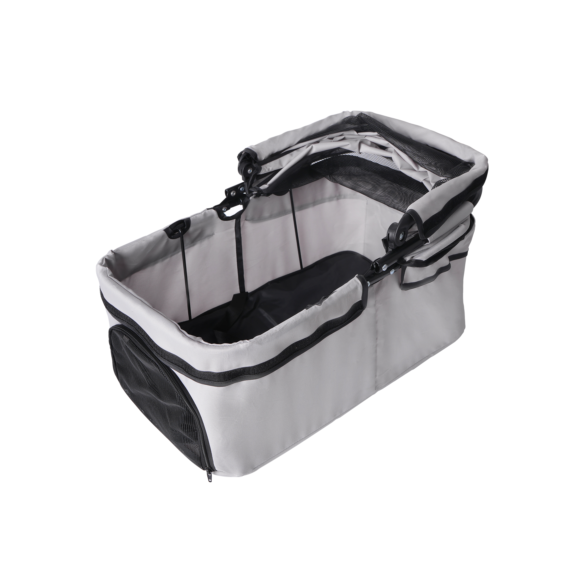 Cochecito Plegable de 4 Ruedas para Perros y Gatos, Ruedas Giratorias 360°, Portador Separable y Bolsa de Viaje para Animales Pequeños — imagen 9