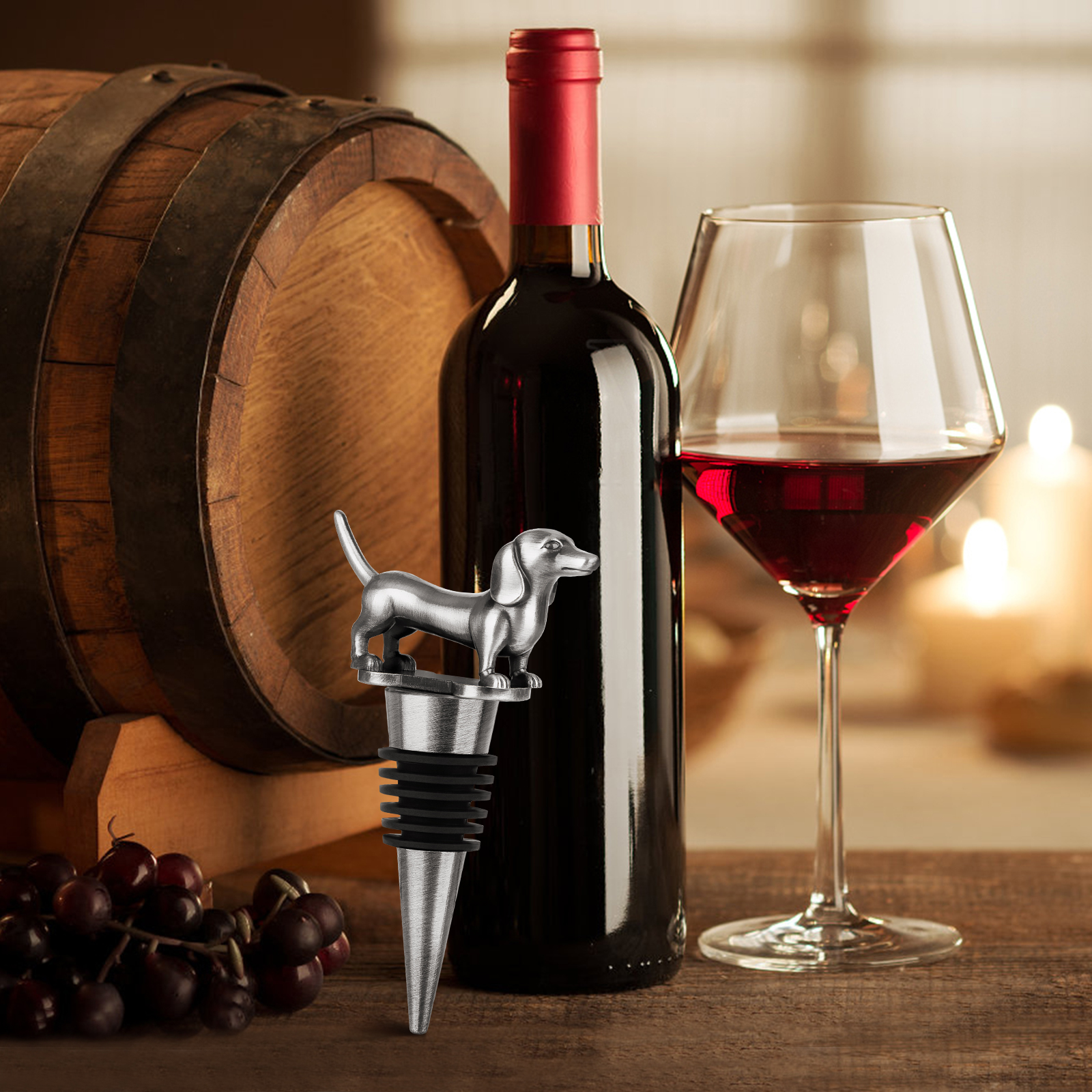 Tapón de Vino con Forma de Perro Salchicha, Tapón para Vino y Champán para el Hogar, Divertido Tapón de Vino de Perro Salchicha, Ideal para Regalos de Cumpleaños para Hombres y Mujeres, Halloween, Navidad, Día del Padre, el Día de la Ma — imagen 11