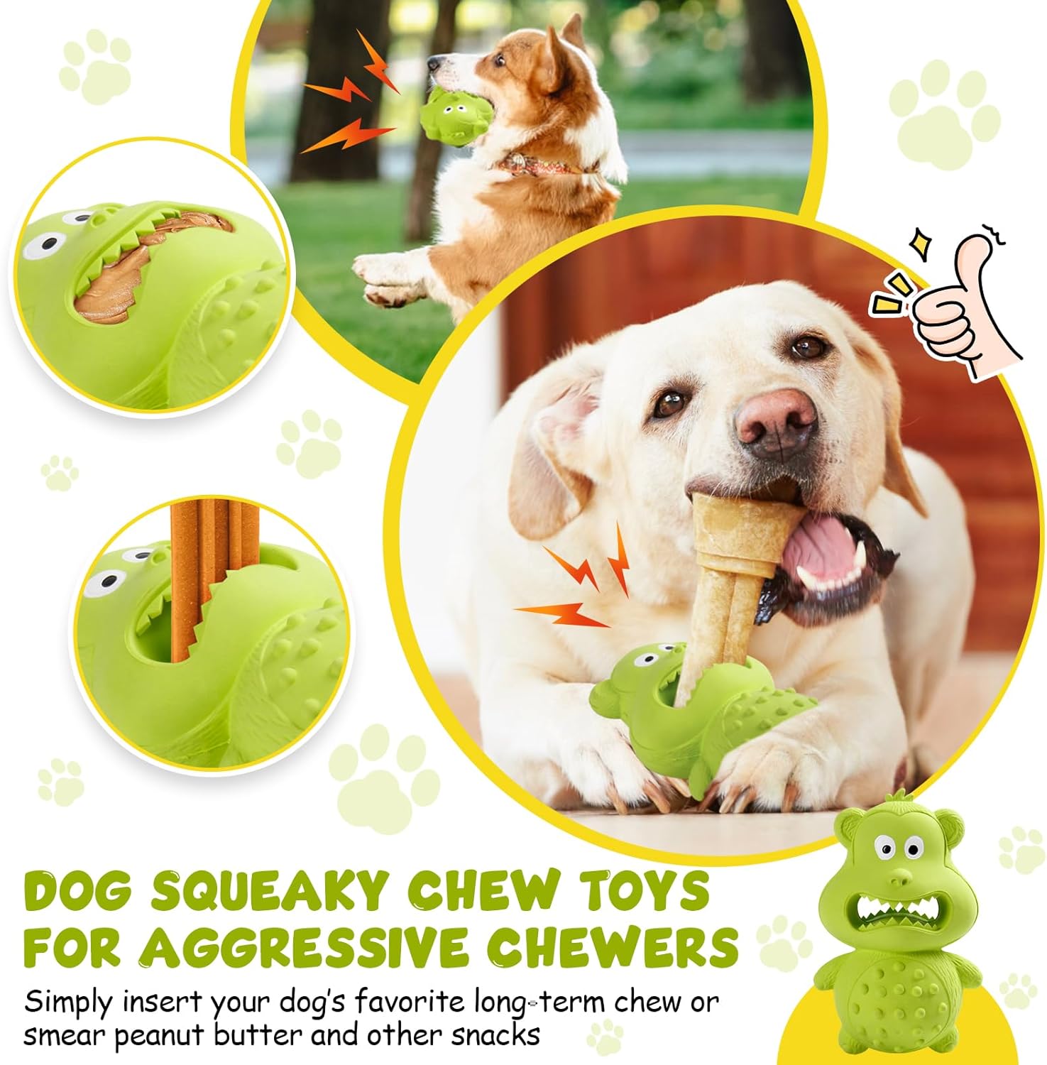Dog Toys For Aggressive Chewers Natural Rubber Squeaky Dog Toys Indestructible Dog Toy Dog Chew Toys For Aggressive Chewers Interactive Tough Durable Dog Toys Dog Toys To Keep Them Busy — image 6