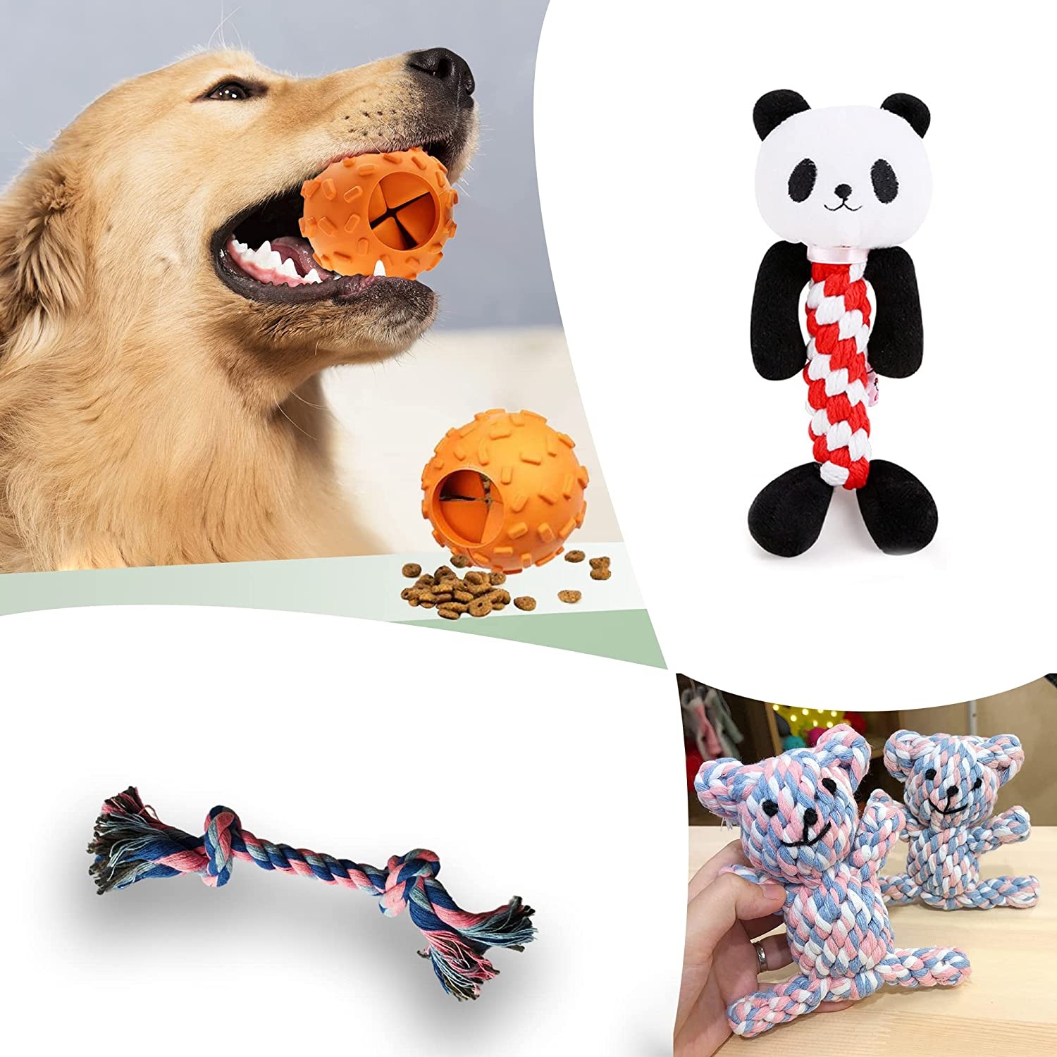 Orange-yellow Leakage Ball Puzzle Throwing Dog Bite Toy Ball Grinding Teeth Cleaning Rubber Dog Toy — image 5