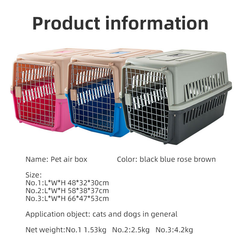 Pet Aviation Box Dog Large Car Dog Cage Checked Small, Medium and Large Dog and Cat Cage Portable Out — image 3