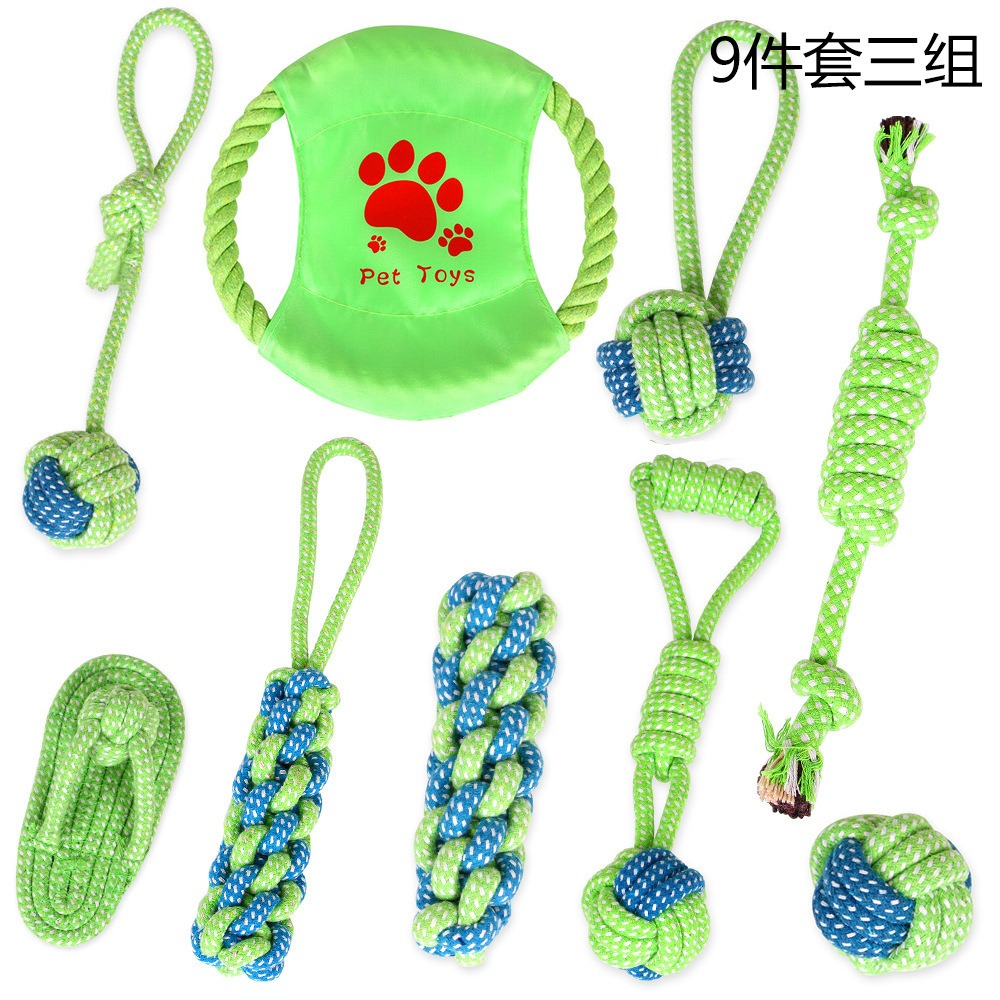 Juguetes para Mascotas - Conjunto de Cuerda de Algodón para Mordisqueo y Limpieza Dental Canina — imagen 5