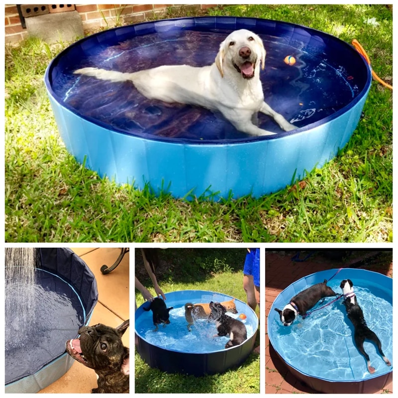 Foldable Dog Pool Pet Bath Summer Outdoor Portable Swimming Pools Indoor Wash Bathing Tub Collapsible Bathtub for Dogs Cats Kids — image 6
