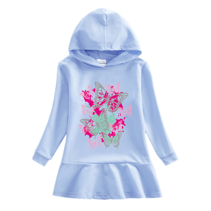 Girls' butterfly hooded sweatshirt dress — image 11
