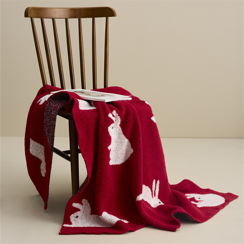 New Year Rabbit Blanket Sofa Blanket Scarf — image 5