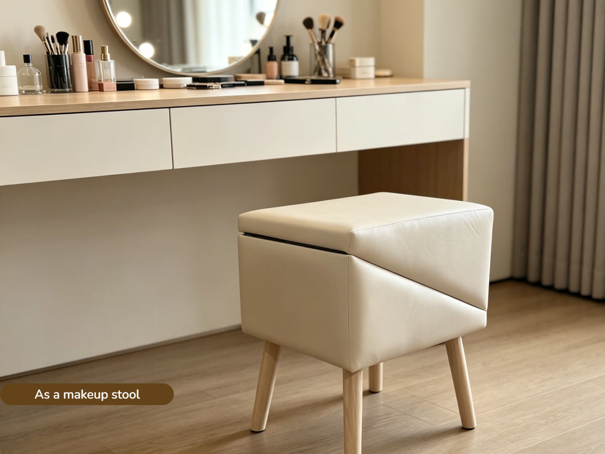 Escalera para Perros 2 en 1 para Cama y Sofá, 25.2" Rampa Plegable para Perros con 6 Escalones y Otomana para Perros Pequeños y Grandes, Beige — imagen 13