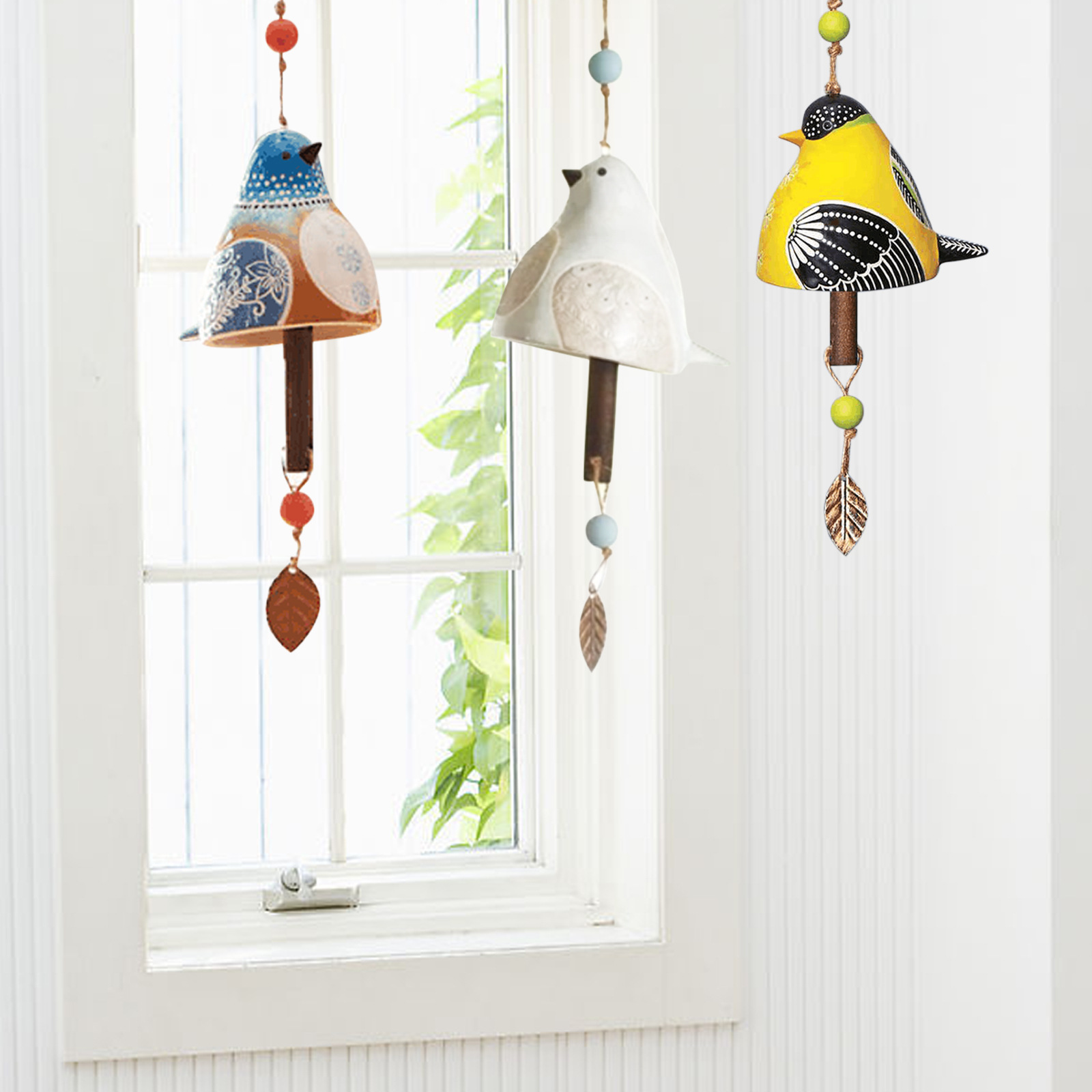 BIRD SONG BELL Resin Handicraft Wind Chime Pendant Garden Home Decoration — image 3