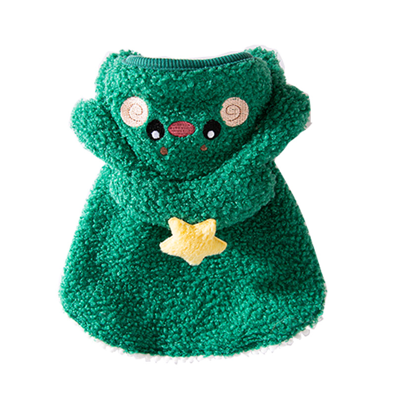 Cat Christmas Warm Thick Elk Cloak Small Dog Halloween Funny Pet Clothes — image 1