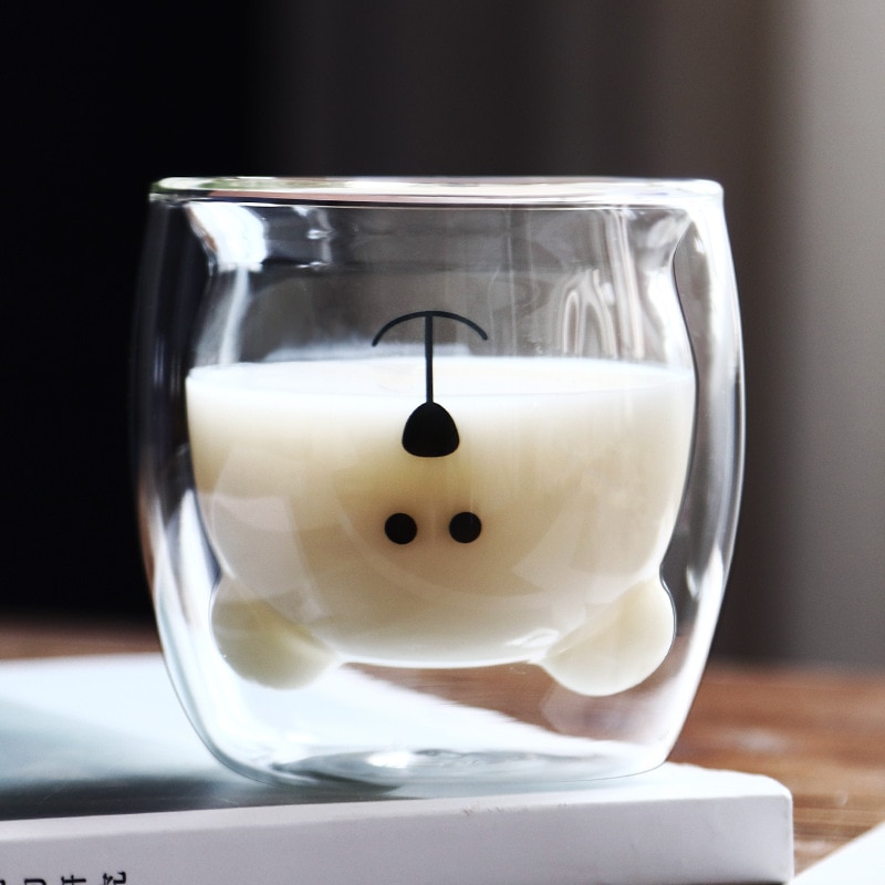 Creative Cute Bear Coffee Mugs Double Glass Cup Animal Double-layer Milk Juice Tea Mug Cup Lady Valentine's Day Christmas Gift — image 16