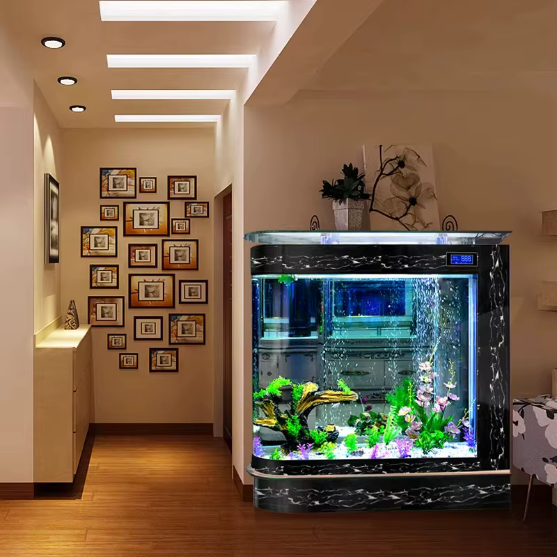 Modern Luxury Bullet Fish Tank Aquarium 600L Oval Shape Eco-Friendly Glass Partition Large Goldfish Tank — image 3