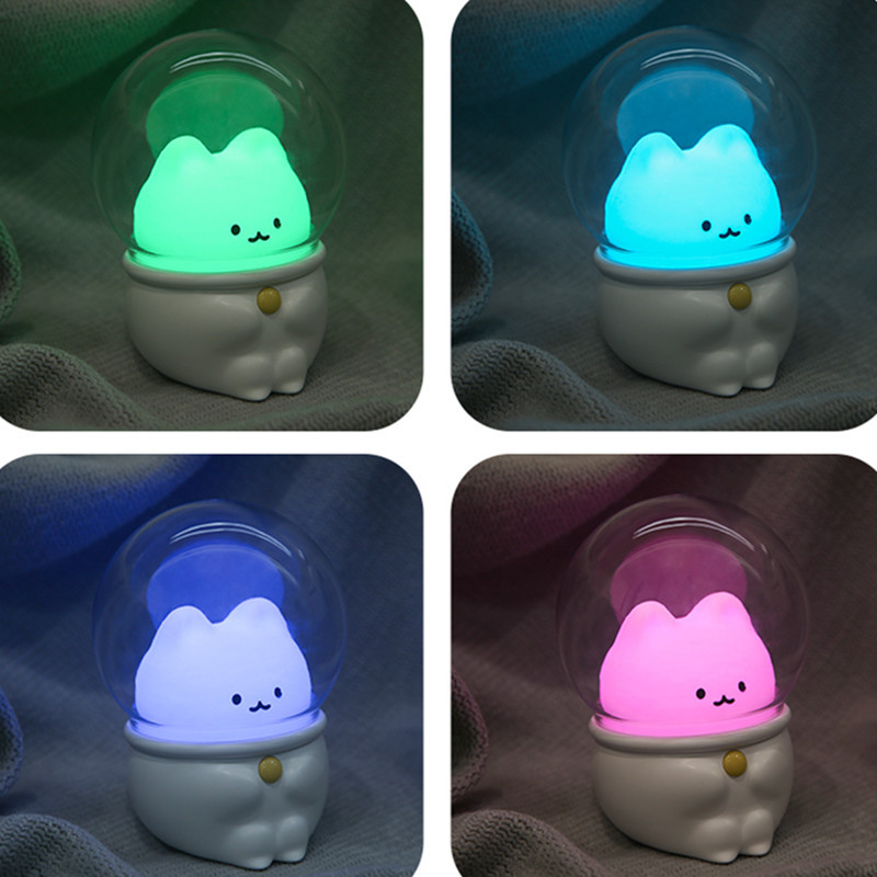 Cute Pet Night Light USB Charging Mini Home Colorful Children's Light Bedroom Cute Cat And Rabbit Atmosphere Light — image 4