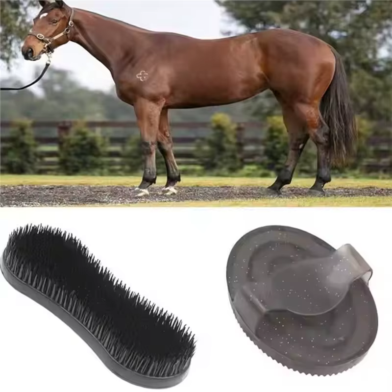 【Reducción de precio !!】Kit de aseo completo para caballos de 5 piezas: peine, cepillo corporal, recogedor de cascos y más para caballos y ponis — imagen 3