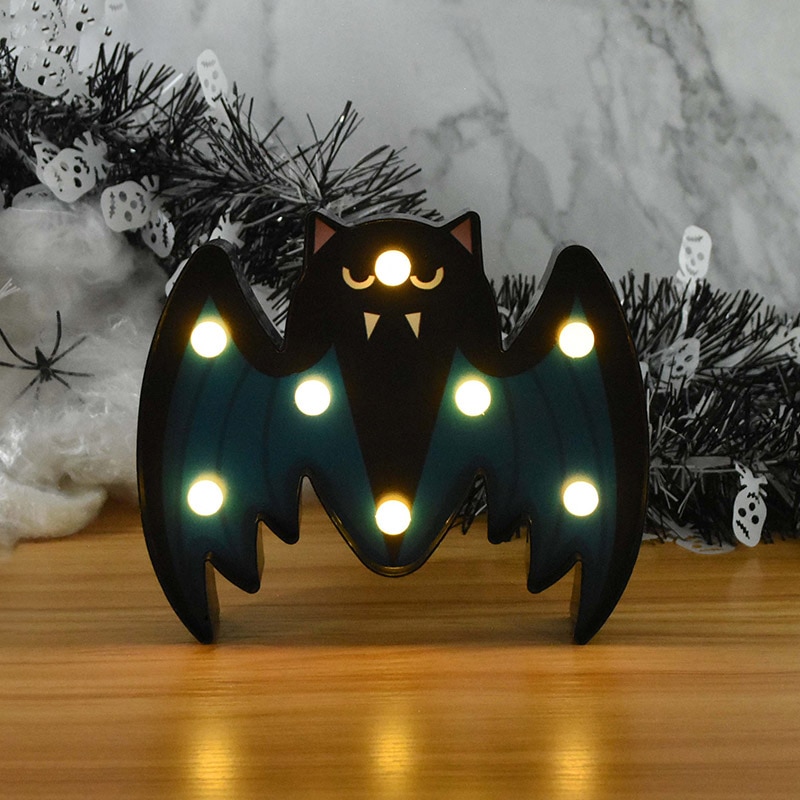 Halloween LED Lights Horror Pumpkin Ghost Bat Spider Night Lights Ornament Halloween Party Props Home Bar Table Lamp Decorations — image 17