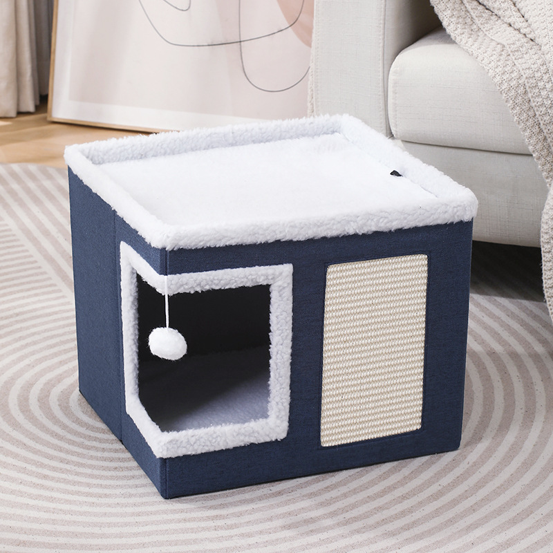 Pet Stool Pet Bed Indoor Foldable Storage Stool Cat Bed Dog Bed Factory — image 4