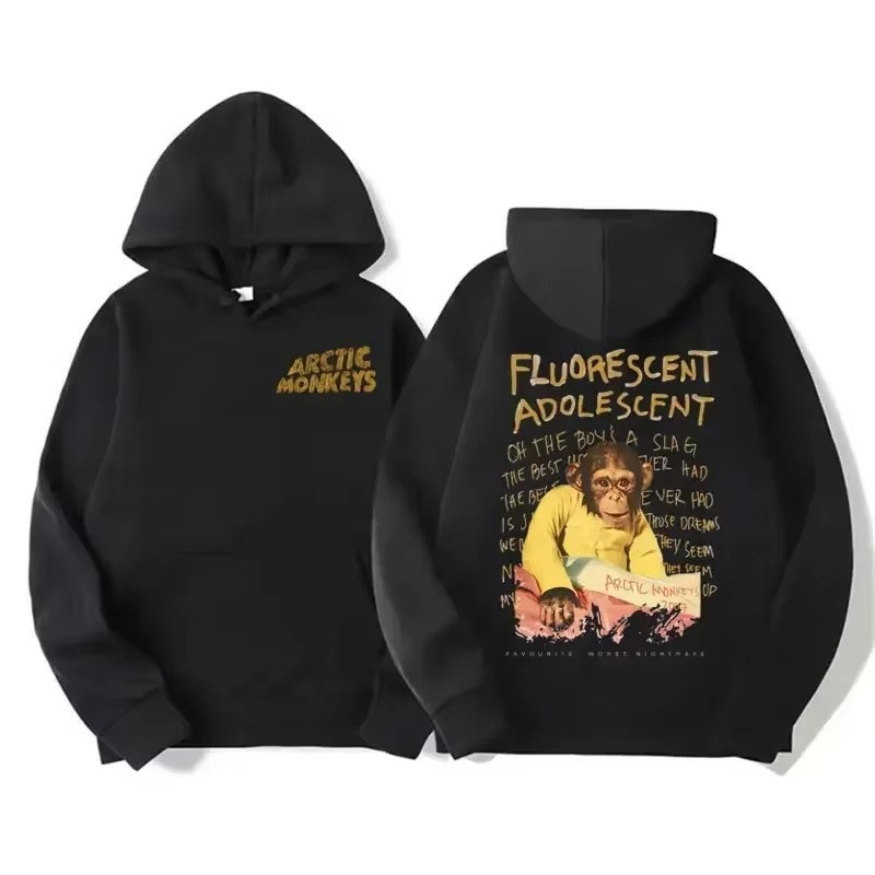 Vintage Rock Arctic Monkeys Album Print Black Hoodie Men's Y2K Sweatshirt — image 19