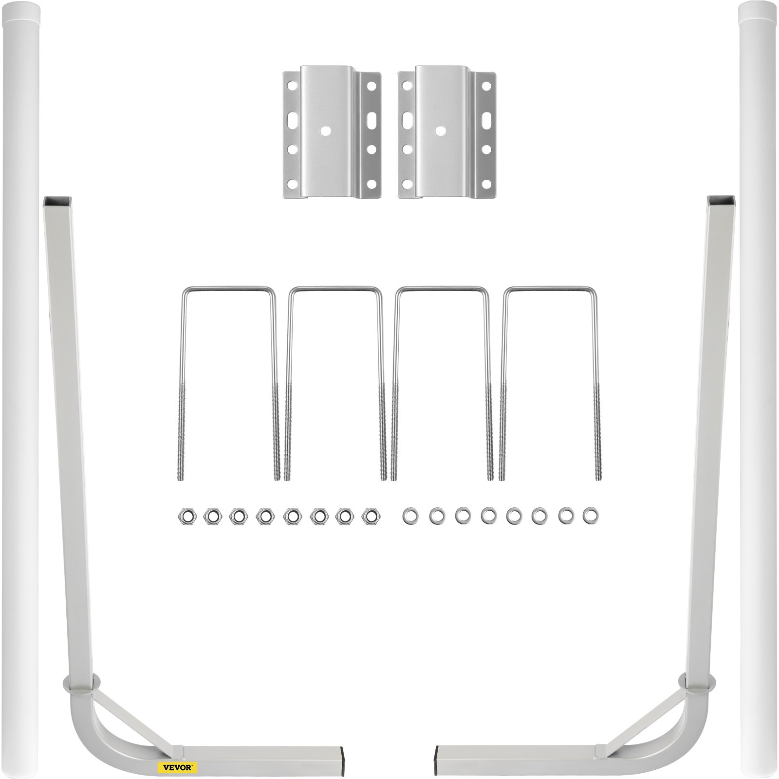 Guías de Barco para Remolque - 60", 2 Piezas de Acero con Cubiertas de PVC Blanco, Accesorios de Montaje Completos — imagen 1