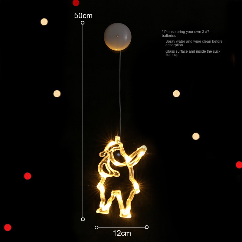 Christmas Decoration Scene Tree Setup Suction Cup Lights Mini Ornaments Holiday Decor Reindeer Small Props Hanging Decor — image 6